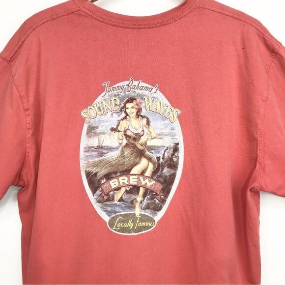 Tommy Bahama Coral Relaxed Fit Sound Waves Brew Pin Up T-Shirt - Picture 3 of 9